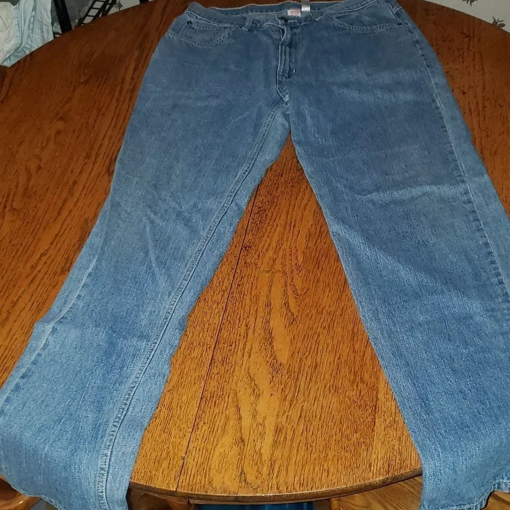 Open Trails Mens Blue Denim‎ Jeans 34 x 32 Straight Leg Classic 5-Pocket Dadcore